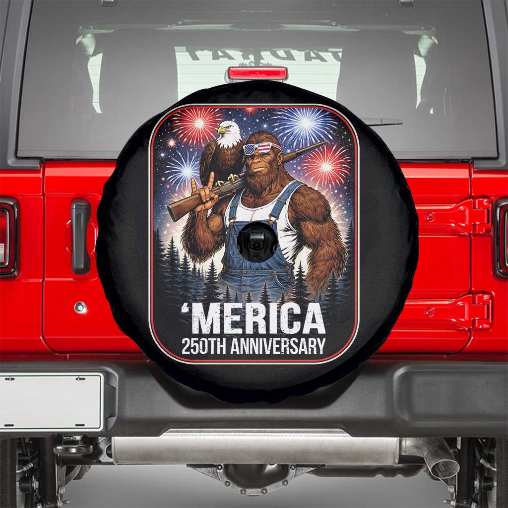 Funny Bigfoot America 250 Years Of American Freedom Spare Tire Cover