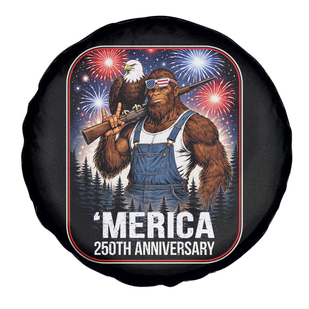 Funny Bigfoot America 250 Years Of American Freedom Spare Tire Cover
