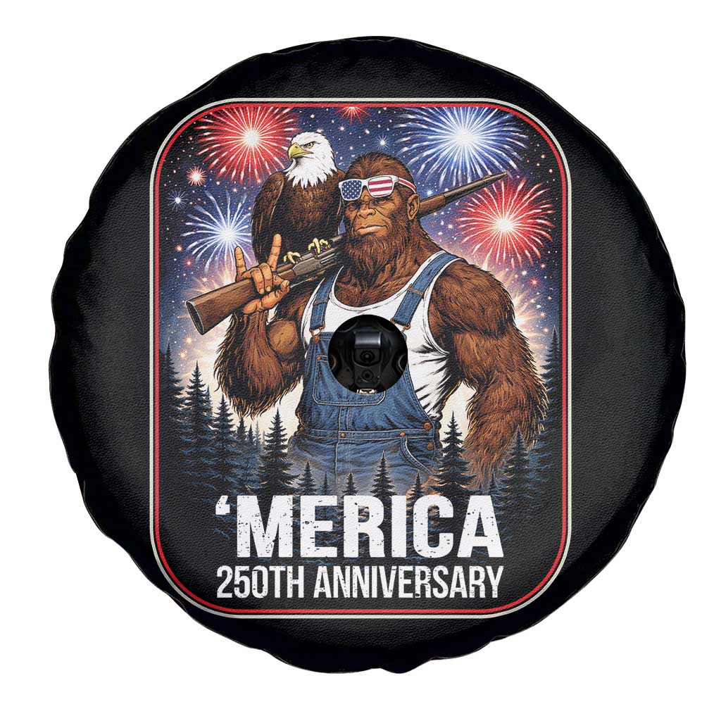 Funny Bigfoot America 250 Years Of American Freedom Spare Tire Cover