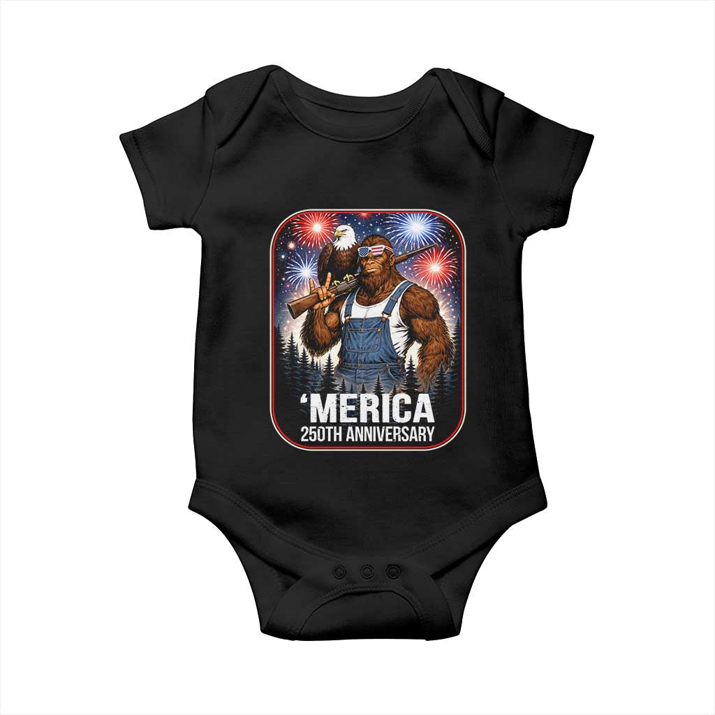 Funny Bigfoot America 250 Years Of American Freedom Baby Onesie