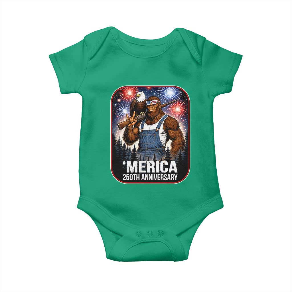 Funny Bigfoot America 250 Years Of American Freedom Baby Onesie
