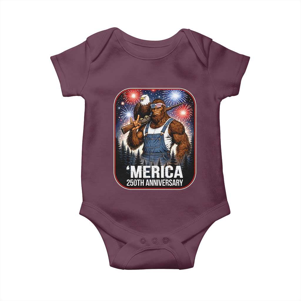 Funny Bigfoot America 250 Years Of American Freedom Baby Onesie