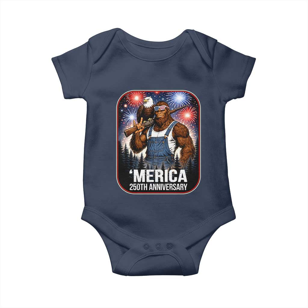 Funny Bigfoot America 250 Years Of American Freedom Baby Onesie