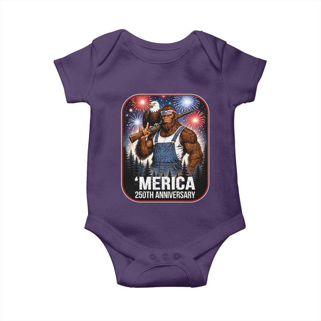Funny Bigfoot America 250 Years Of American Freedom Baby Onesie