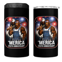 Funny Bigfoot America 250 Years Of American Freedom 4 in 1 Can Cooler Tumbler