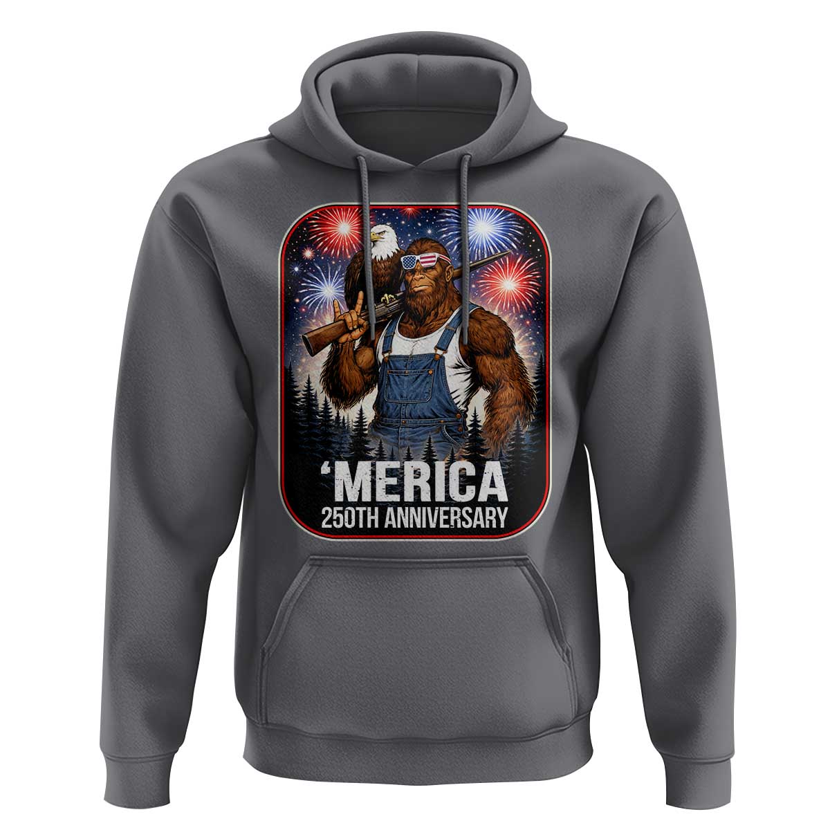 Funny Bigfoot America 250 Years Of American Freedom Hoodie