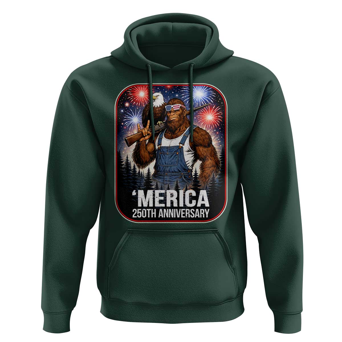 Funny Bigfoot America 250 Years Of American Freedom Hoodie
