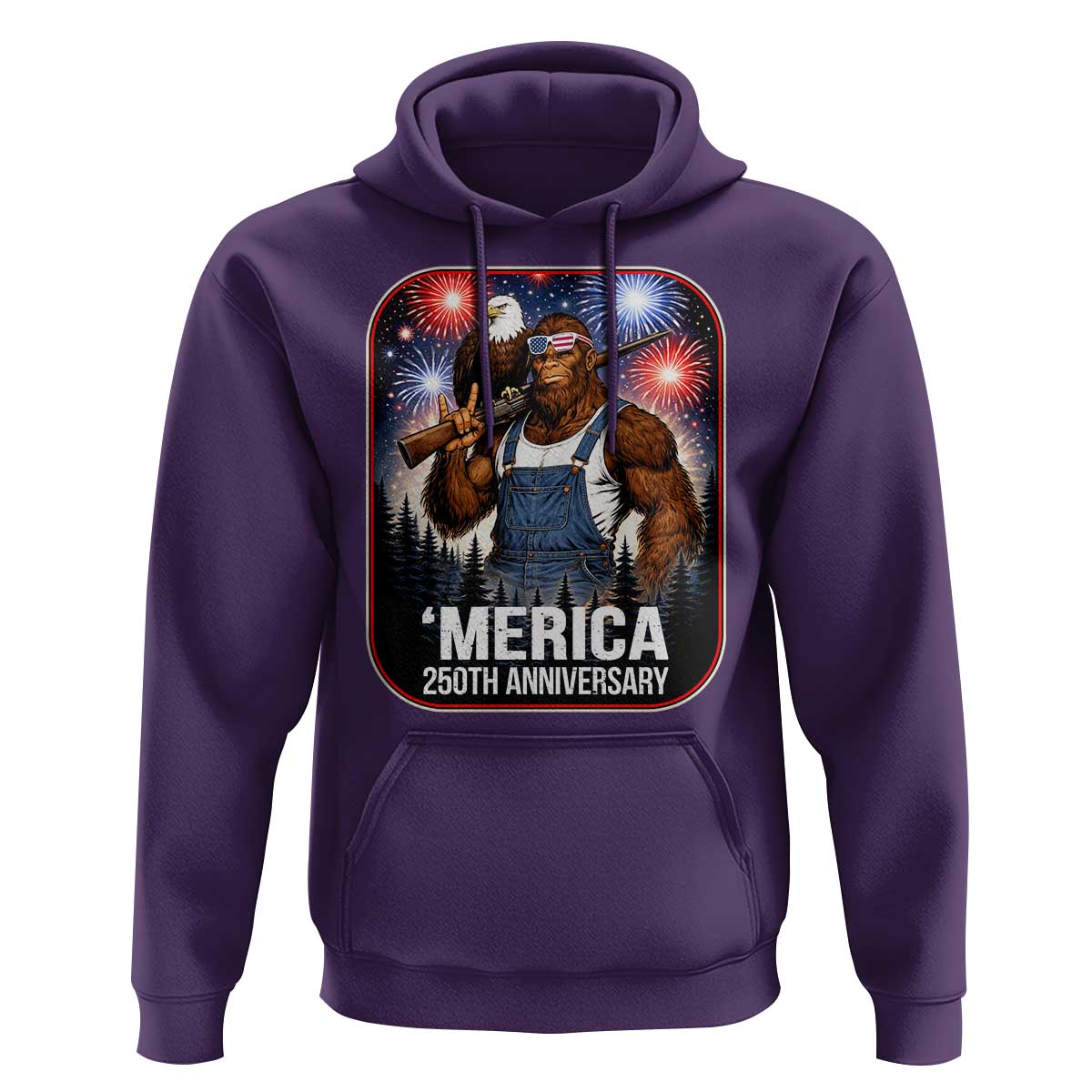 Funny Bigfoot America 250 Years Of American Freedom Hoodie