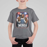Funny Bigfoot America 250 Years Of American Freedom T Shirt For Kid