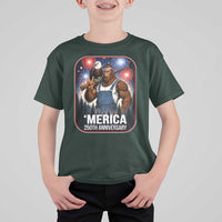 Funny Bigfoot America 250 Years Of American Freedom T Shirt For Kid