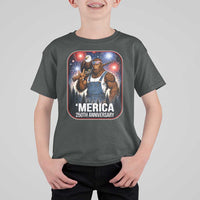 Funny Bigfoot America 250 Years Of American Freedom T Shirt For Kid