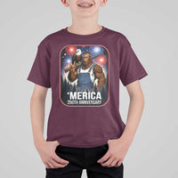 Funny Bigfoot America 250 Years Of American Freedom T Shirt For Kid