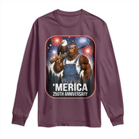 Funny Bigfoot America 250 Years Of American Freedom Long Sleeve Shirt