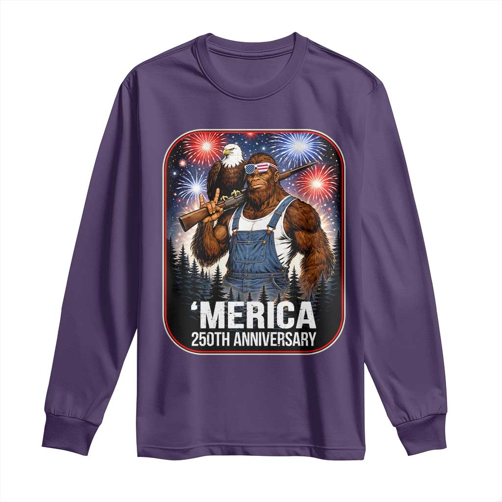 Funny Bigfoot America 250 Years Of American Freedom Long Sleeve Shirt