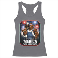 Funny Bigfoot America 250 Years Of American Freedom Racerback Tank Top