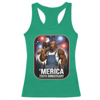 Funny Bigfoot America 250 Years Of American Freedom Racerback Tank Top