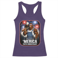 Funny Bigfoot America 250 Years Of American Freedom Racerback Tank Top