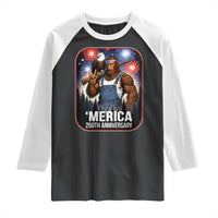 Funny Bigfoot America 250 Years Of American Freedom Raglan Shirt