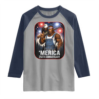 Funny Bigfoot America 250 Years Of American Freedom Raglan Shirt