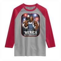 Funny Bigfoot America 250 Years Of American Freedom Raglan Shirt