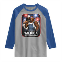 Funny Bigfoot America 250 Years Of American Freedom Raglan Shirt