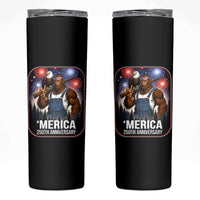 Funny Bigfoot America 250 Years Of American Freedom Skinny Tumbler