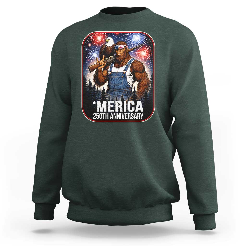 Funny Bigfoot America 250 Years Of American Freedom Sweatshirt