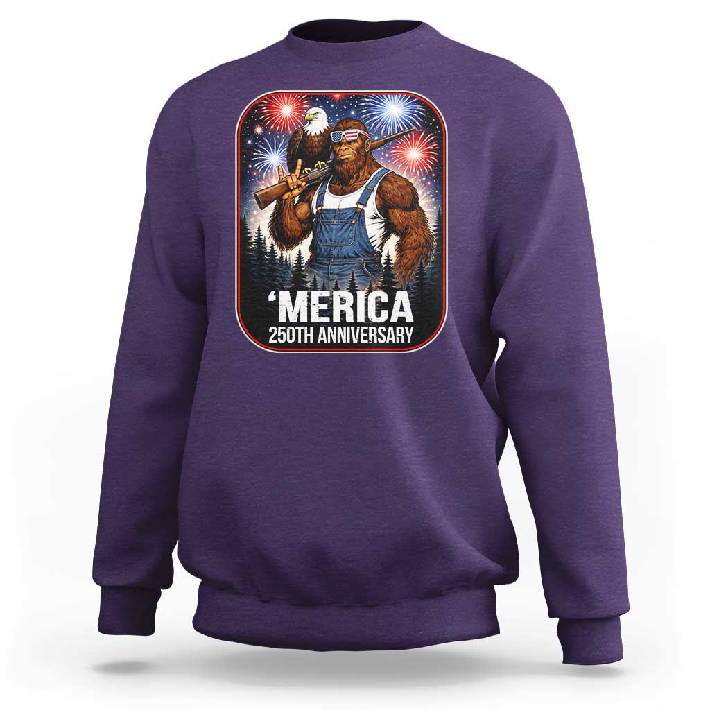 Funny Bigfoot America 250 Years Of American Freedom Sweatshirt