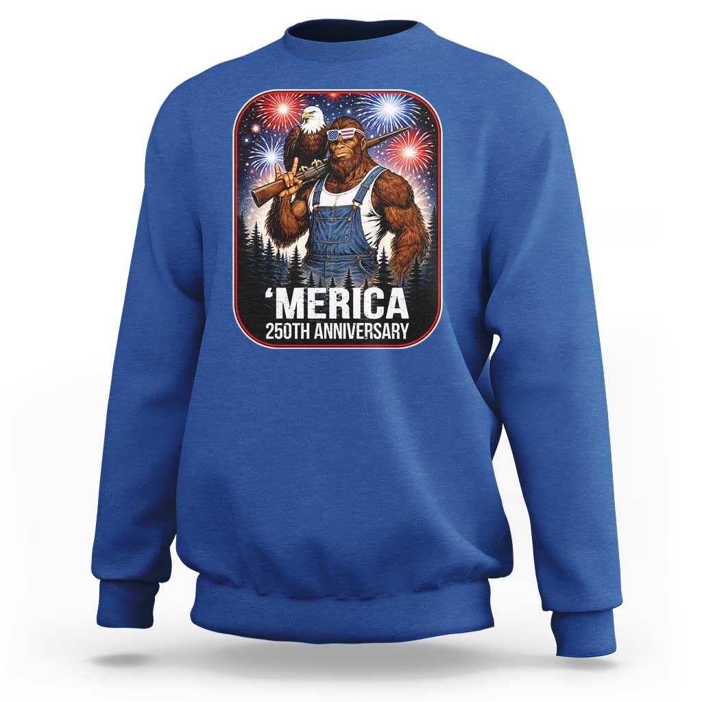 Funny Bigfoot America 250 Years Of American Freedom Sweatshirt