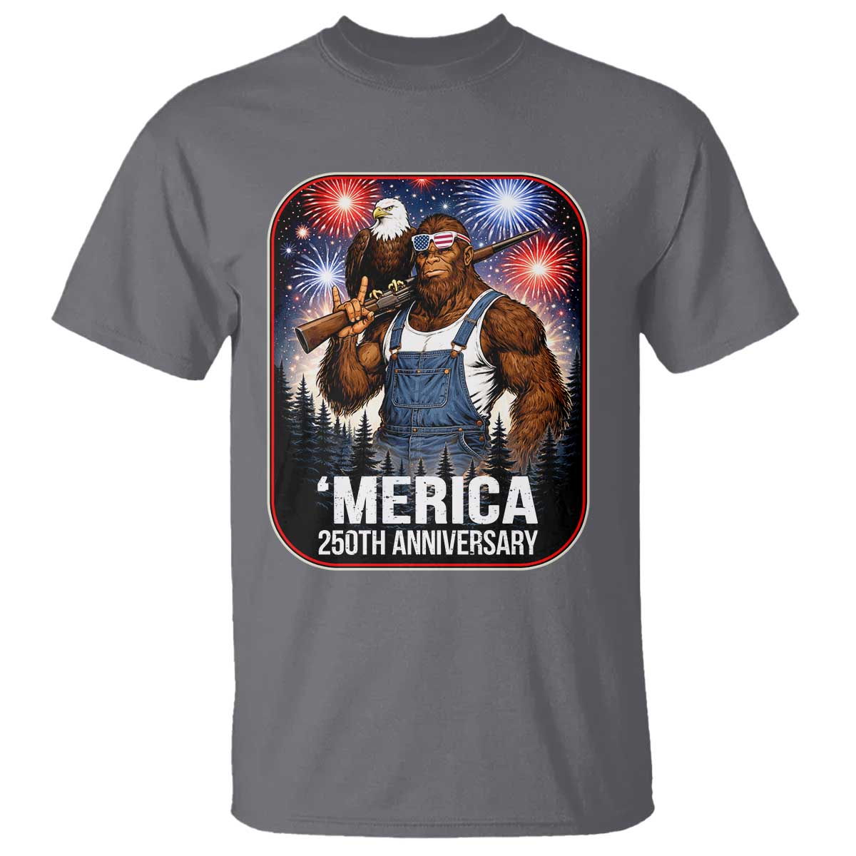 Funny Bigfoot America 250 Years Of American Freedom T Shirt