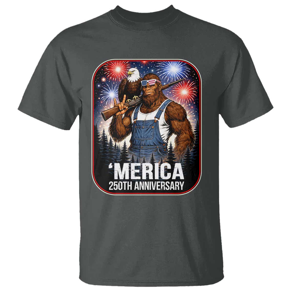 Funny Bigfoot America 250 Years Of American Freedom T Shirt