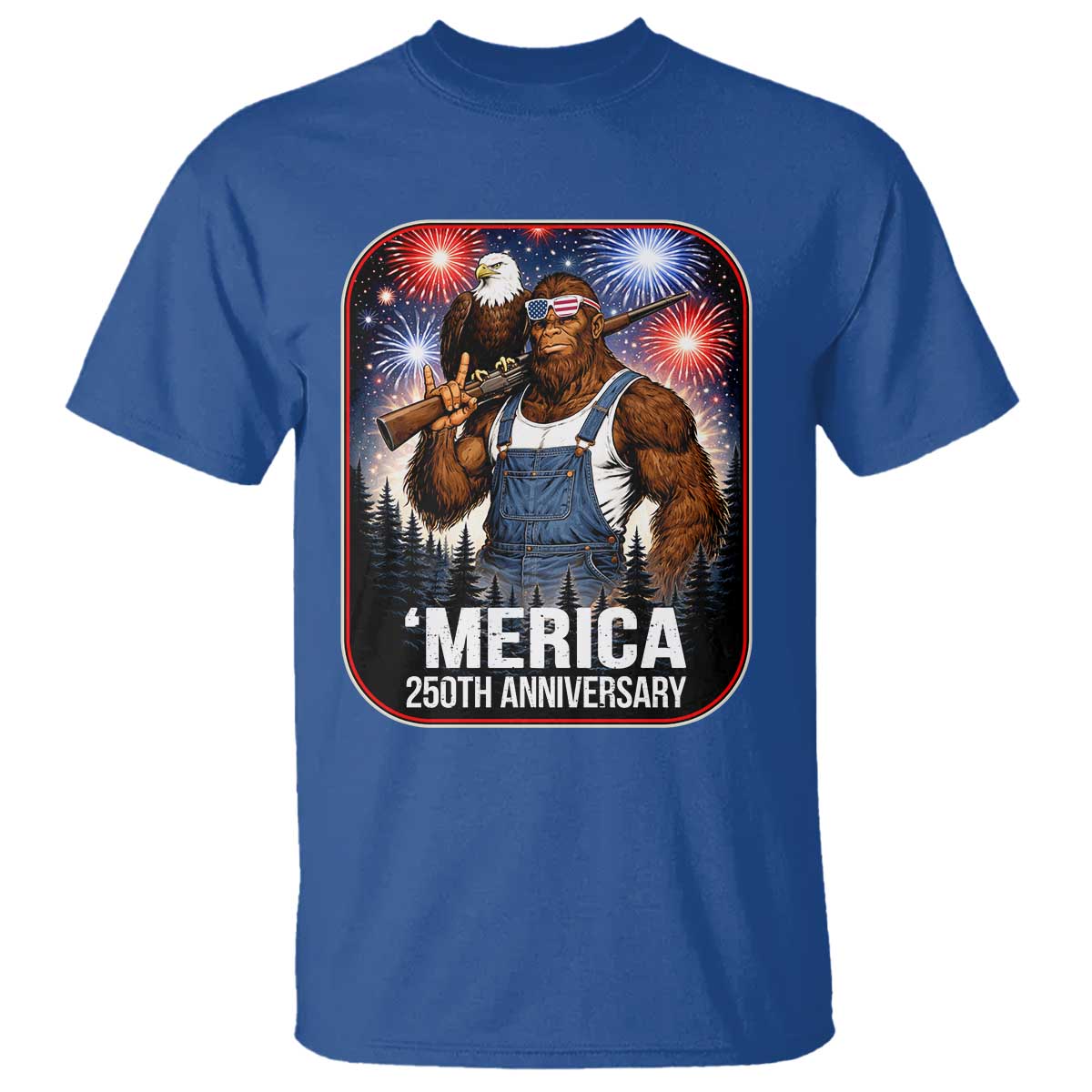 Funny Bigfoot America 250 Years Of American Freedom T Shirt