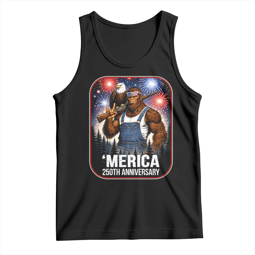 Funny Bigfoot America 250 Years Of American Freedom Tank Top