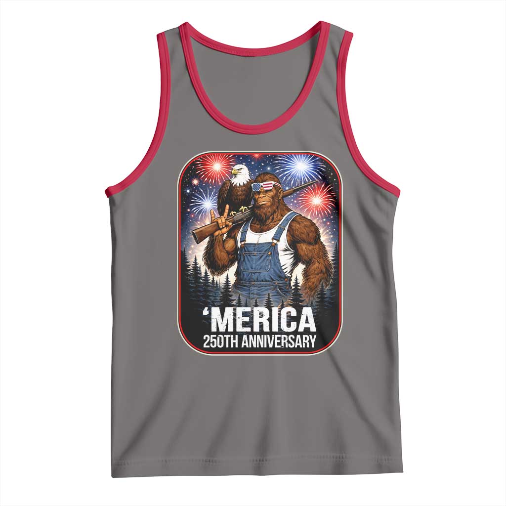 Funny Bigfoot America 250 Years Of American Freedom Tank Top