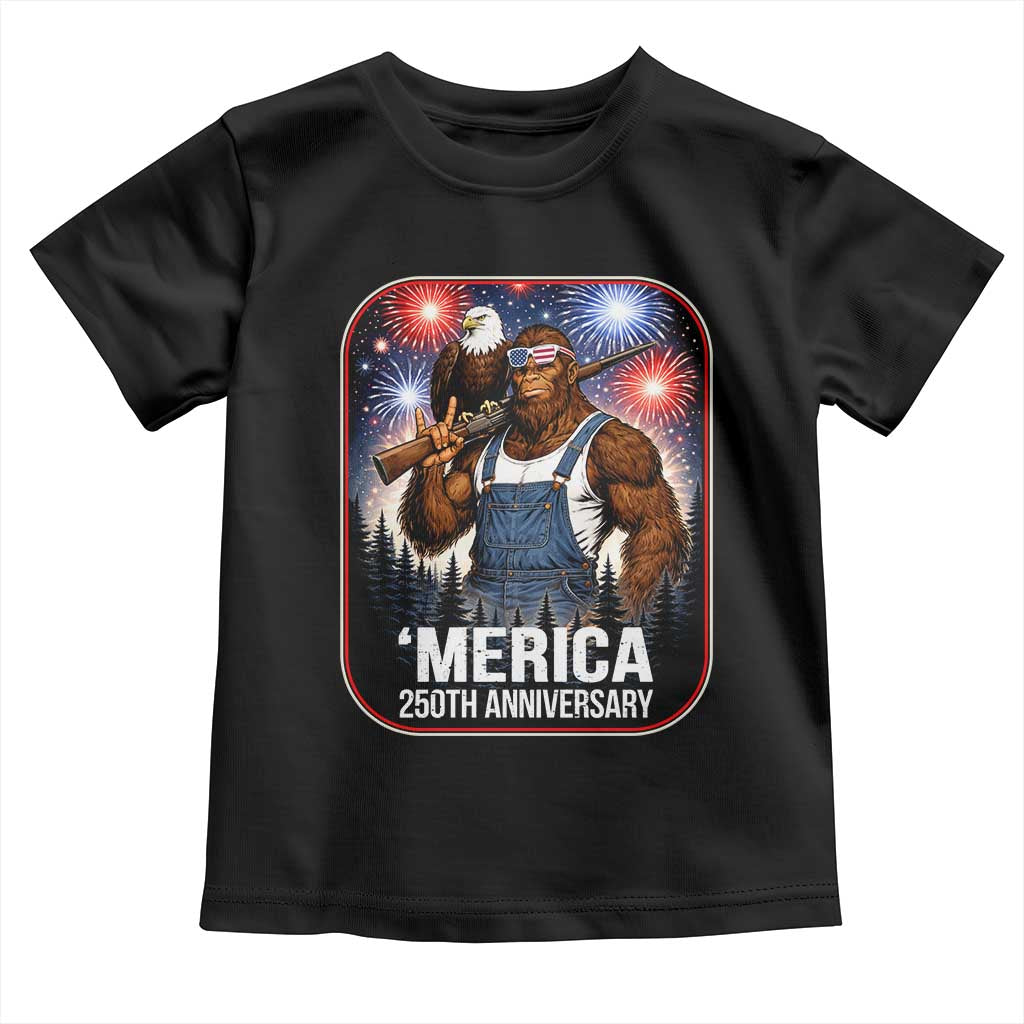 Funny Bigfoot America 250 Years Of American Freedom Toddler T Shirt
