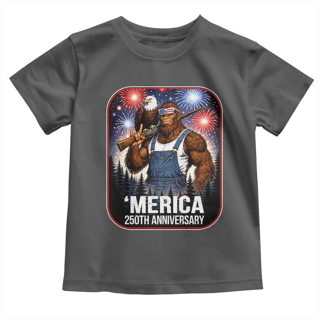 Funny Bigfoot America 250 Years Of American Freedom Toddler T Shirt
