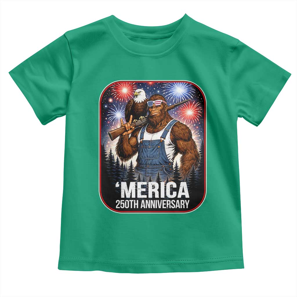 Funny Bigfoot America 250 Years Of American Freedom Toddler T Shirt