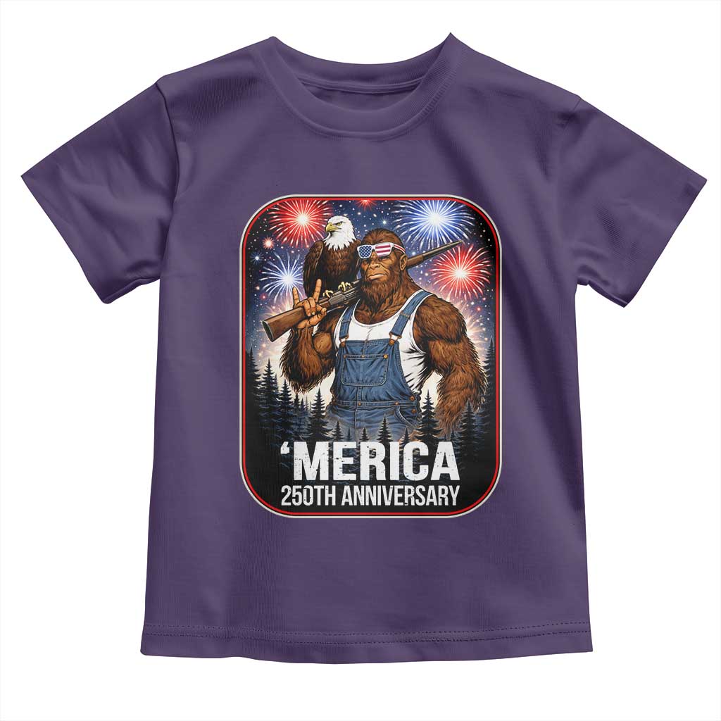 Funny Bigfoot America 250 Years Of American Freedom Toddler T Shirt