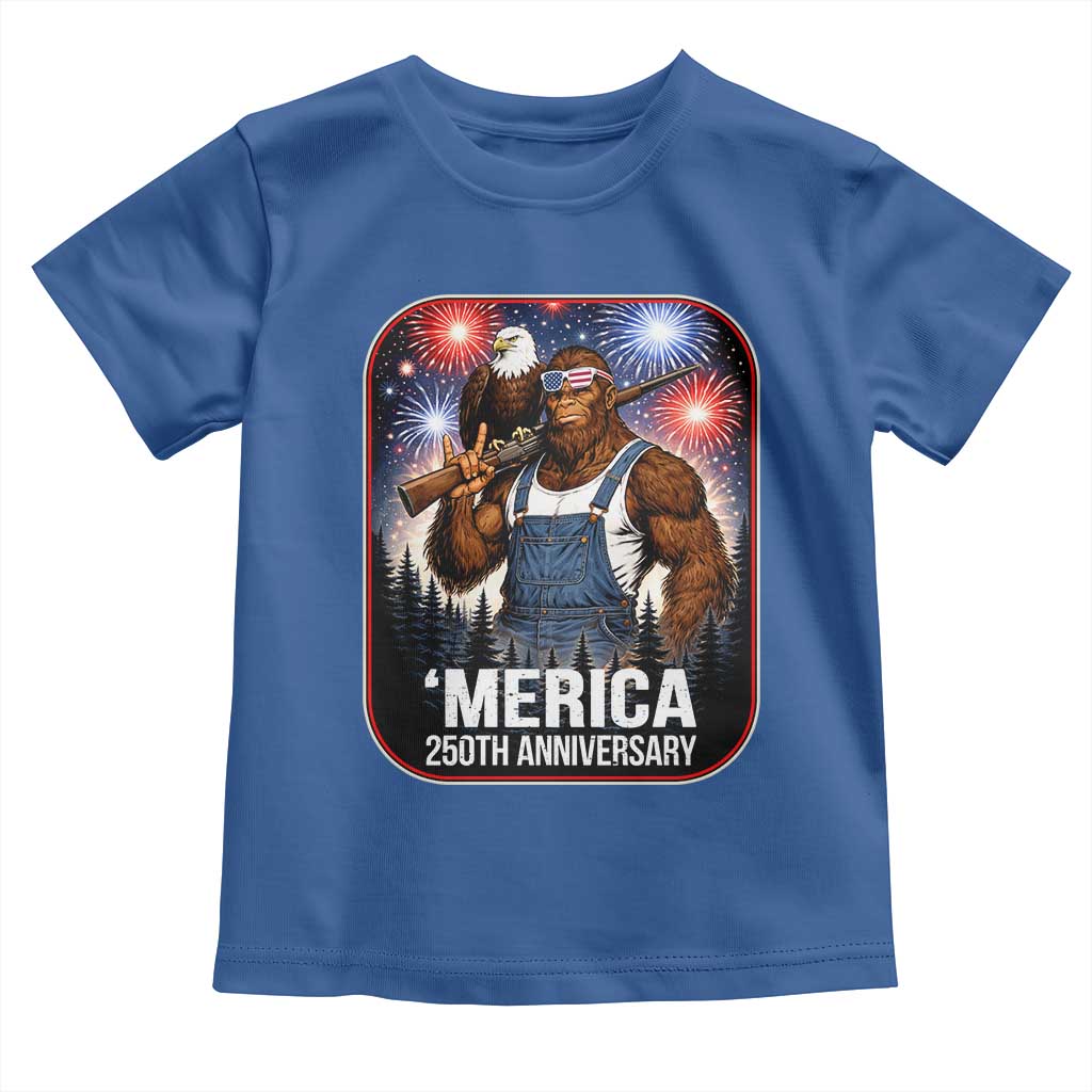 Funny Bigfoot America 250 Years Of American Freedom Toddler T Shirt