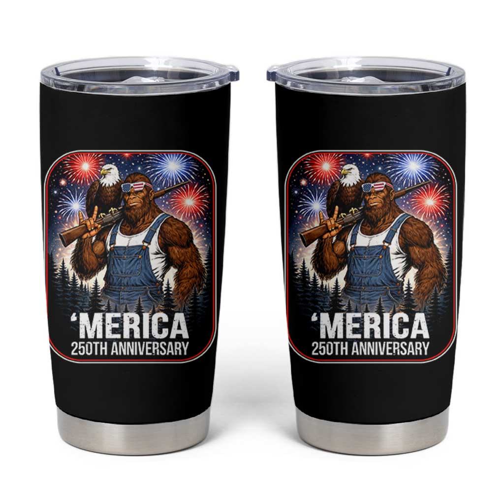 Funny Bigfoot America 250 Years Of American Freedom Tumbler Cup