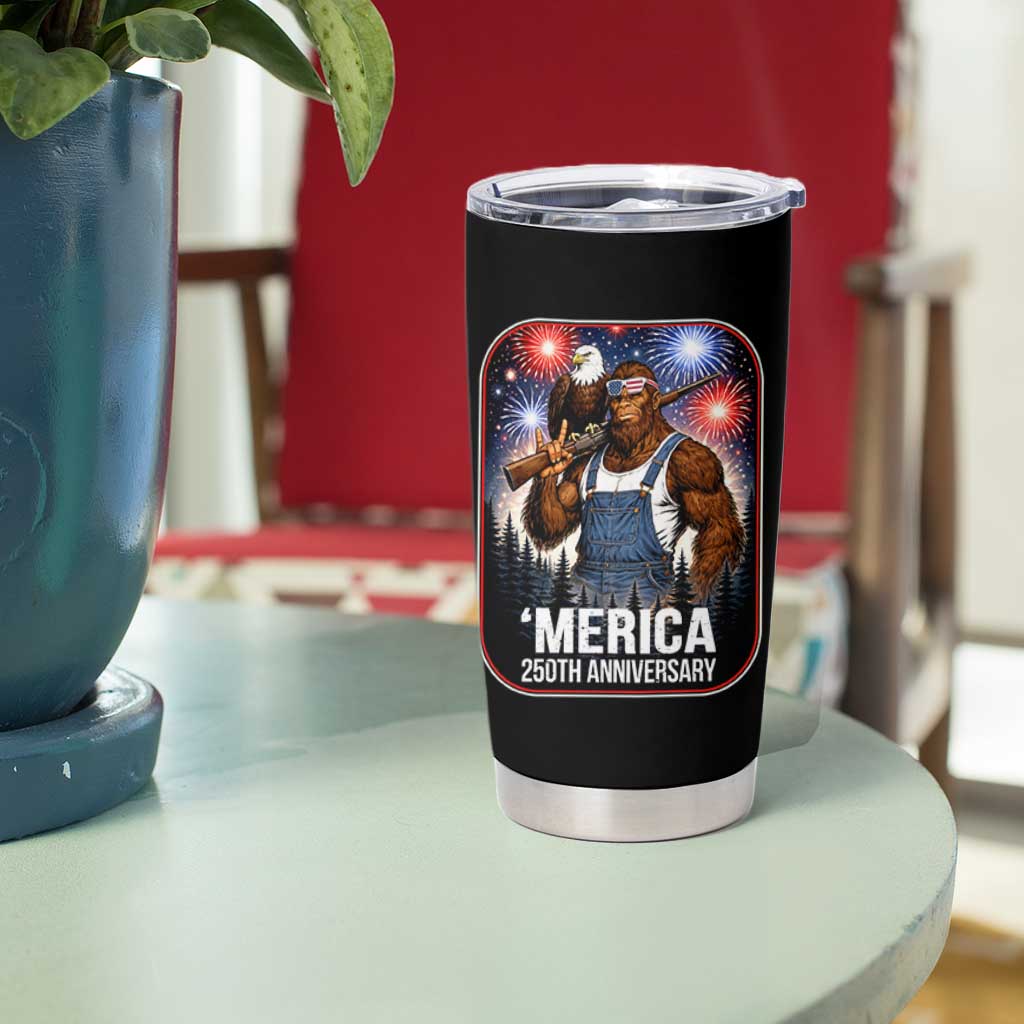Funny Bigfoot America 250 Years Of American Freedom Tumbler Cup