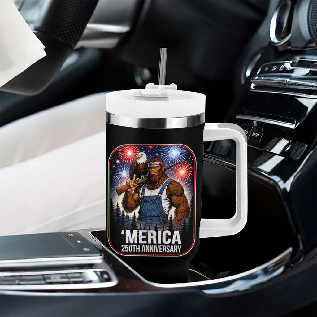 Funny Bigfoot America 250 Years Of American Freedom Tumbler With Handle