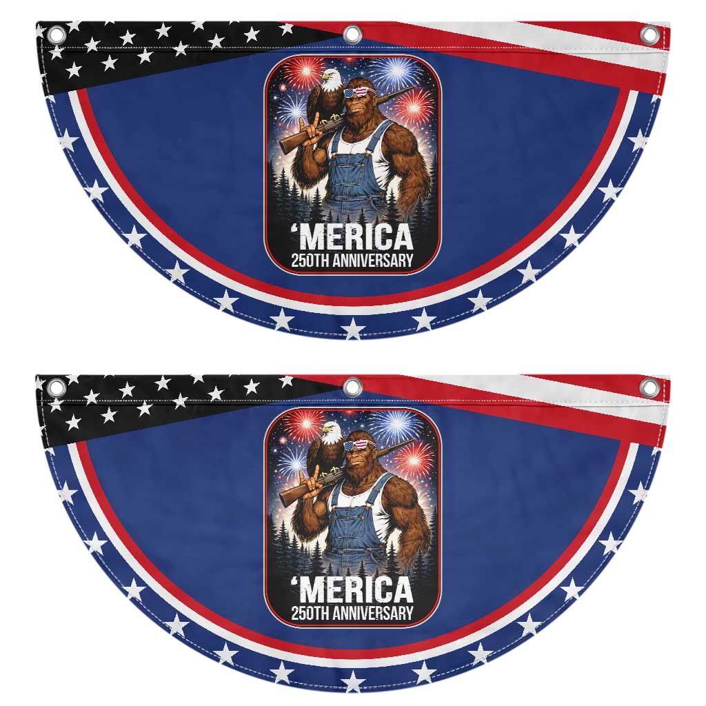 Funny Bigfoot USA 250 Years Of American Freedom Patriotic Fan Flag