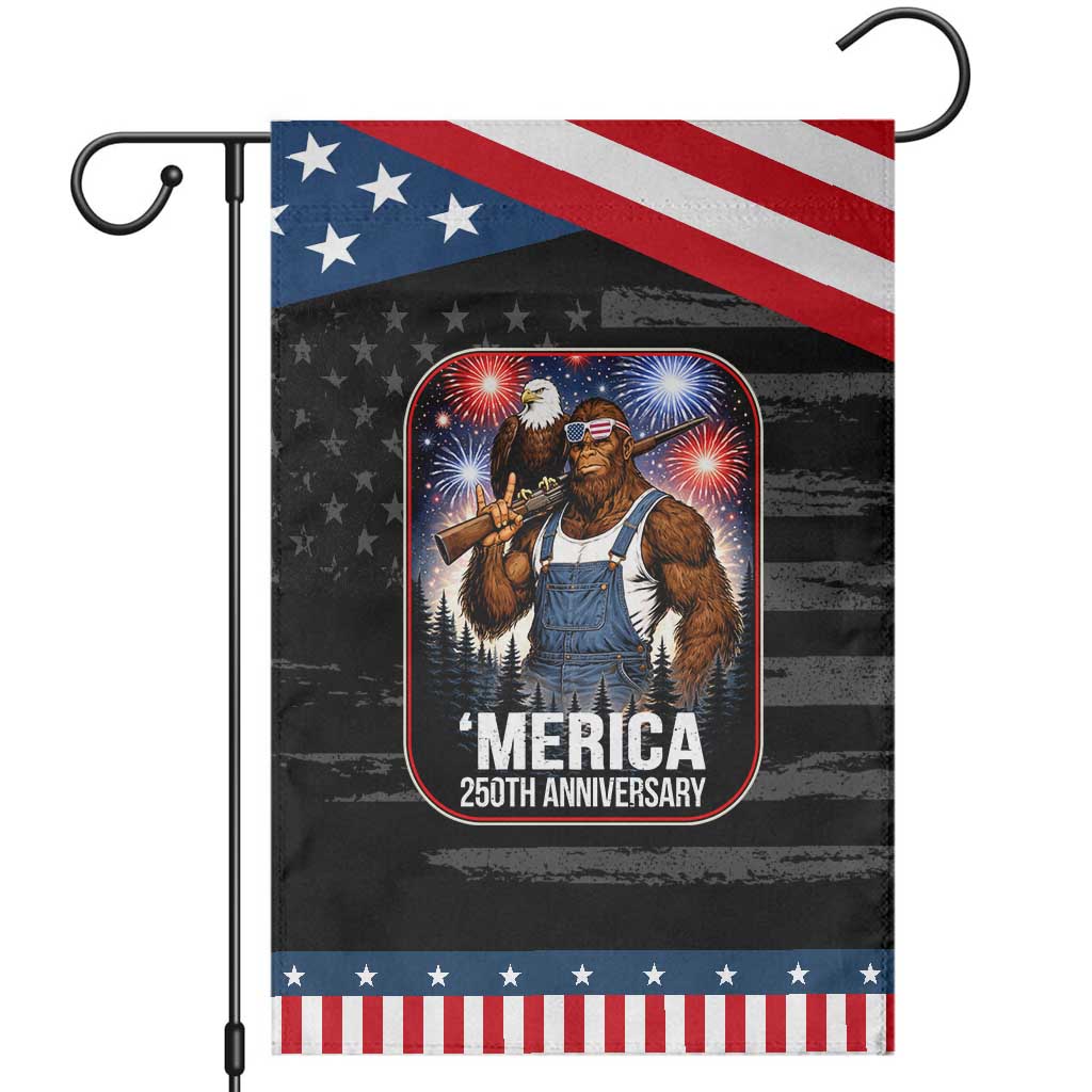 Funny Bigfoot America 250 Years Of American Freedom Garden Flag
