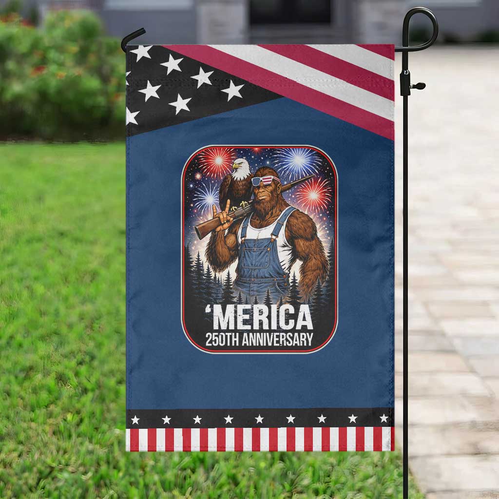 Funny Bigfoot America 250 Years Of American Freedom Garden Flag