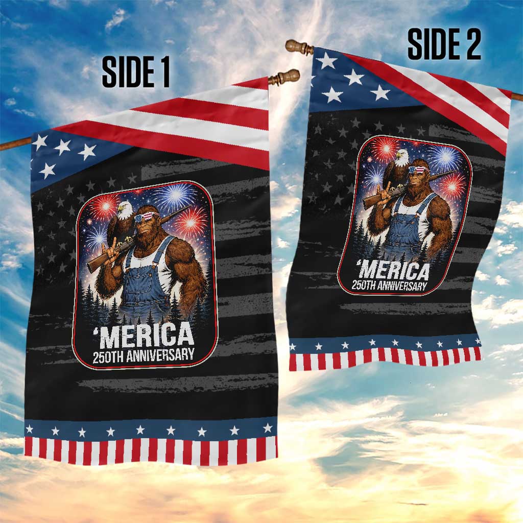 Funny Bigfoot America 250 Years Of American Freedom Garden Flag