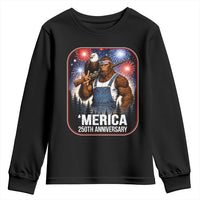 Funny Bigfoot America 250 Years Of American Freedom Youth Sweatshirt