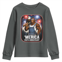 Funny Bigfoot America 250 Years Of American Freedom Youth Sweatshirt