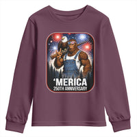 Funny Bigfoot America 250 Years Of American Freedom Youth Sweatshirt