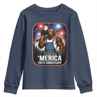 Funny Bigfoot America 250 Years Of American Freedom Youth Sweatshirt